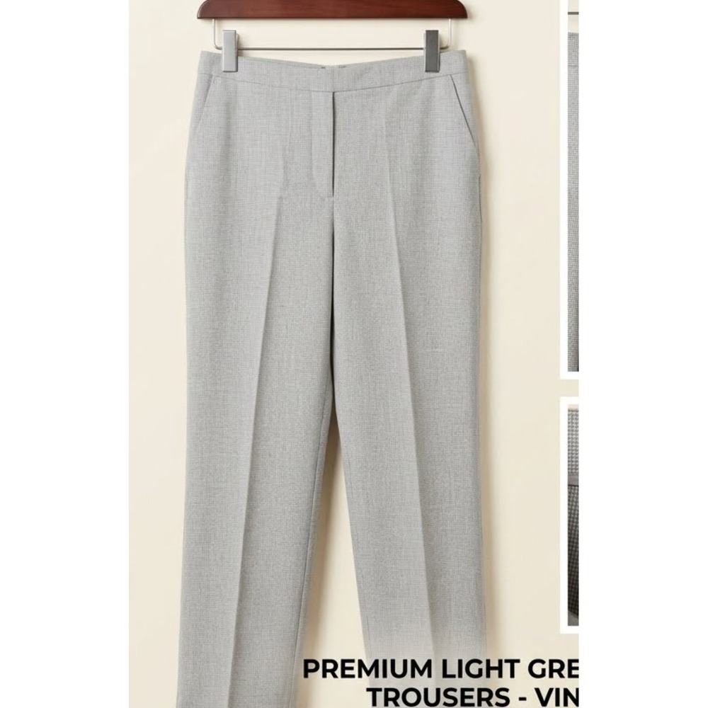 3 Pairs Alfred Dunner Lt Green, Gray, &Brown  ElasticWaist Straight Leg Trousers